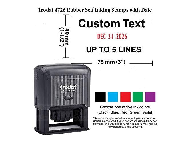 Trodat 4727 Customized Dater Stamp 60x40mm (2 Colours), Dubai & Abu Dhabi,  UAE